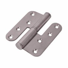 European Style Lift Off Butt Door Hinge - 100 x 89 x 3mm - Right Hand - Sat Stainless Steel - Pair 