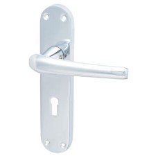 Hampstead Polished Chrome Keyhole Lock Door Handle - Naples Range - 182 x 40mm