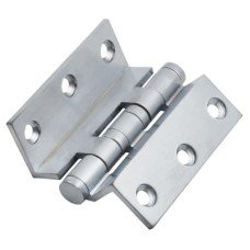 Cranked Ball Bearing Storm Proof Casement Window/Door Hinge - 75 x 3mm - Satin Chrome - Pair