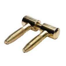 Screwless Type Cabinet Hinge - 35 x 26mm - Polished Brass - Pack of 10