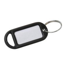 Key Ring Tag - 48 x 21mm - Black - Pack of 10