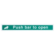Exel Push Bar To Open Sign - 600 x 75mm - Rigid Plastic