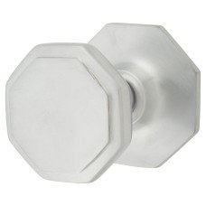 Exel Octagonal Centre Door Knob - 79mm Rose Diameter - Satin Chrome