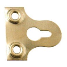 Slotted Glass / Mirror Fixing Plate - 25mm Width - Polished Brass - Pack of 10