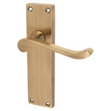 Exel Antique Brass Victorian Scroll Latch Door Handle - 155 x 42mm