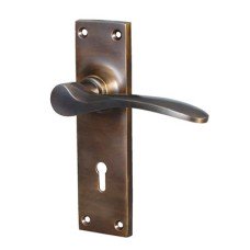 Hampstead Antique Bronze Keyhole Lock Door Handle - Buckingham Range - 152 x 41mm