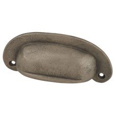 Carlisle Brass FingerTip Design Oval Cabinet Cup Handle - 87mm Centres - Pewter Effect