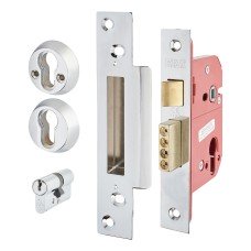 ERA Fortress BS3621:2017 Euro Profile Sashlock - 64mm Case - 44mm Backset - Polished Chrome