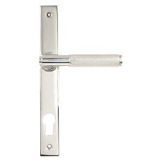 From The Anvil Brompton uPVC Slimline Knurled Multipoint Door Handle - 92mm c/c - Satin Stainless