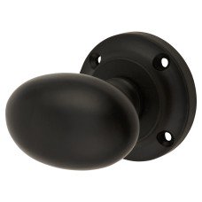 Exel Oval Mortice Door Knob - 57mm Rose Diameter - Matt Black Exel Oval Mortice Door Knob - 57mm Rose Diameter - Matt Black
