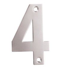 Exel 100mm Screw Fix Door Numeral - 4 - Satin Stainless Steel