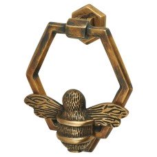 Bumble Bee Hexagonal Door Knocker - 125 x 105mm - Antique Brass