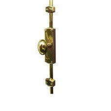 Hampstead French Style Oval Knob Locking Espagnolette Bolt - 2400 x 38mm - Polished Brass
