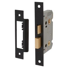 Exel Contract Bathroom Lock - 65mm Case - 44mm Backset - Matt Black