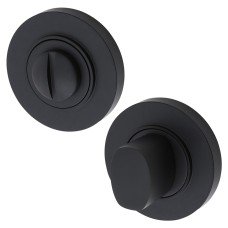 Burlington BUR81 by Frelan Bathroom Turn & Release with Plain Rose - 53mm Diameter - Matt Black