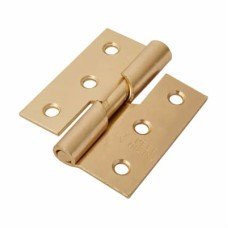 Rising Butt Door Hinge - 75 x 70 x 2.5mm - Right Hand - Electro Brass - Pair
