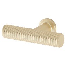 Exel Crewe 10mm Reeded T-Bar Cabinet Knob - 50 x 33mm - Satin Brass