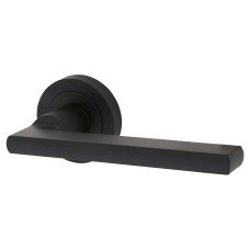 Carlisle Brass Matt Black Door Handles on Round Rose - Trentino Range 