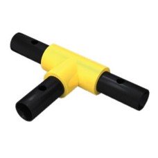 FibreRail Tee Connector - Key Clamp System - 90° - Yellow