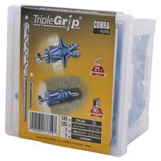Cobra Triple Grip Universal Plasterboard & Masonry Wall Plug Fixing - 8 x 32mm - Blue - Pack of 125