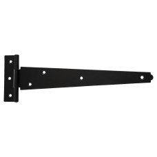 Medium Duty Gate/Door Tee Hinge - 250 x 19mm - Black Powder Coated - Pair