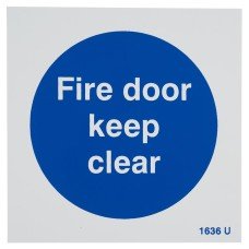 Exel Fire Door Keep Clear Door Sign - 100 x 100mm - Rigid Plastic