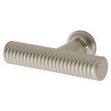 Exel Crewe 10mm Reeded T-Bar Cabinet Knob - 50 x 33mm - Satin Nickel