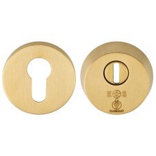 Eurospec 2 Star Security Escutcheon - 54mm Diameter - Euro - PVD Satin Brass