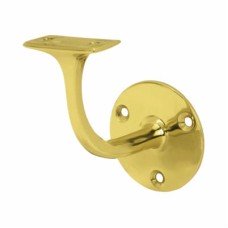 Exel Handrail Bracket - 63mm Projection - Polished Brass