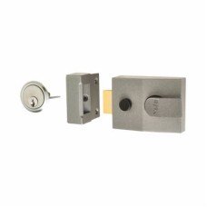 Yale 89 Double Locking Nightlatch - 60mm Backset - Grey Case/Satin Chrome Cylinder