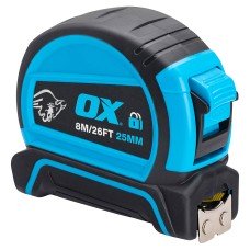 OX Pro Dual Auto Lock Tape Measure - 8m/ 26ft