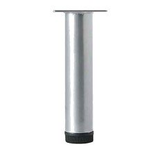 Rothley Round Adjustable Cabinet Furniture Leg - 32 x 800mm - Silver Grey
