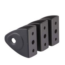 Designer Toilet Cubicle Wall Bracket - 12-13mm Panels - Black Textured - Pack of 3