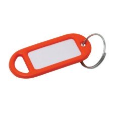 Key Ring Tag - 48 x 21mm - Orange - Pack of 10