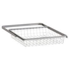 elfa Top Track System - Click In Shallow Wire Basket & Gliding Frame - 449 x 430 x 85mm - Platinum