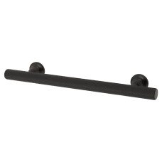 Exel York 12mm Knurled T-Bar Cabinet Pull Handle - 128mm Centres - Matt Black