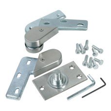 Top & Bottom Pivot Set - 100 x 28mm - Satin Stainless Steel