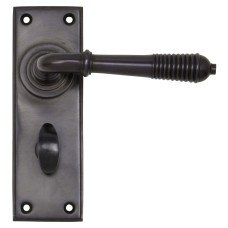 From The Anvil Aged Bronze Reeded Bathroom Door Handle - 152 x 50mm