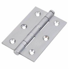 Performance Brass Washered Butt Door Hinge - 75 x 50 x 2.5mm - Satin Chrome - Pair