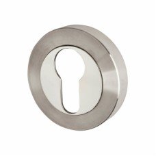Exel Duo Escutcheon - 53mm Diameter - Euro - Satin/Polished Stainless Steel