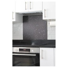 Exel Aluminium Kitchen Splashback - 600 x 750mm - Matt Black Marble