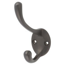 Alexander & Wilks Victorian Single Hat & Coat Hook - 80 x 35mm - Dark Bronze
