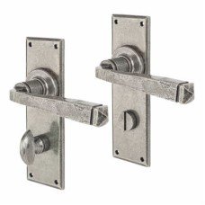Olde Forge Pewter Bathroom Door Handle - York Range - 152 x 48mm Olde Forge Pewter Bathroom Door Handle - York Range - 152 x 48mm