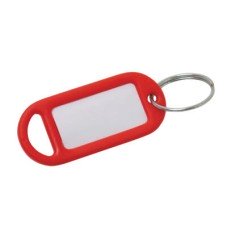 Key Ring Tag - 48 x 21mm - Red - Pack of 10