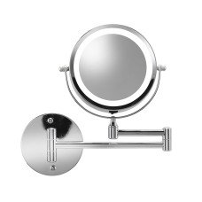 Croydex LED 3x Magnifying Bathroom Mirror with Extendable Arm - 265 x 255 x 35mm - Chrome