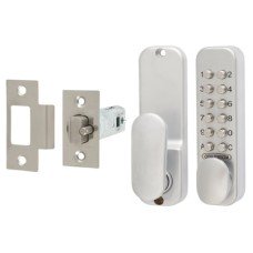 Codelocks CL160 Easy Code Push Button Code Lock and Latch - Holdback Option - Silver Grey 