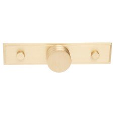 Frelan Hoxton Sturt Cabinet Knob on Rushton Backplate - 30mm Diameter - Satin Brass