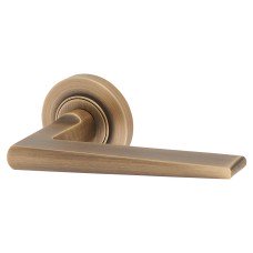Burlington BUR10 Antique Brass Door Handles on Round Rose - Mayfair Range 
