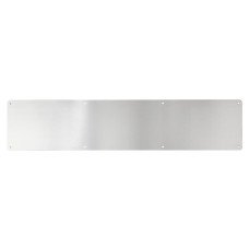 Exel Aluminium Kick Plate - 800 x 150 x 1mm - 8 Screw Holes - Radius - Satin Anodised