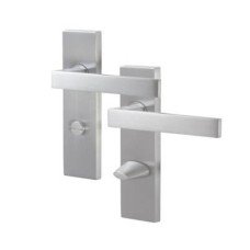 Heritage Brass by M Marcus Satin Chrome Bathroom Door Handle - Delta Range - 157 x 43mm